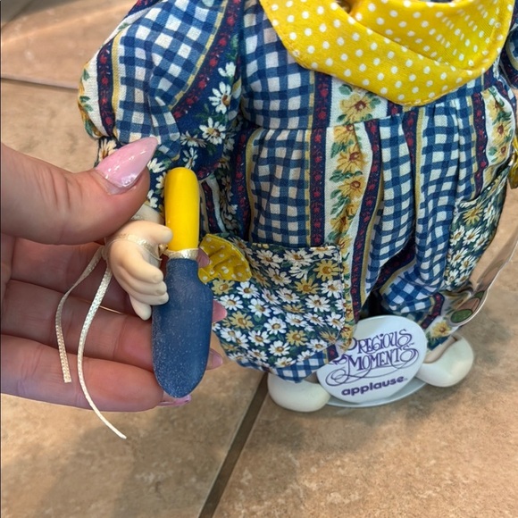 Precious Moments Blue and Yellow Doll with Gingham Outfit - Picture 4 of 4